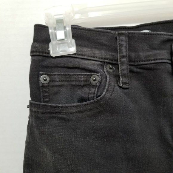 GAP jeans 26 Slim Straight Black Stone Wash denim stretch - Picture 3 of 15